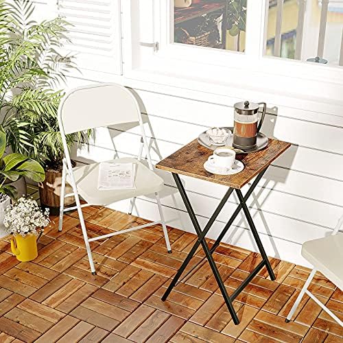 HOOBRO Folding TV Table, TV Tray, Stable Snack Table for Small Space