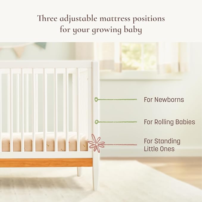 Little Seeds Clover 4-in-1 Convertible Baby Crib to Toddler Bed, Grove Green