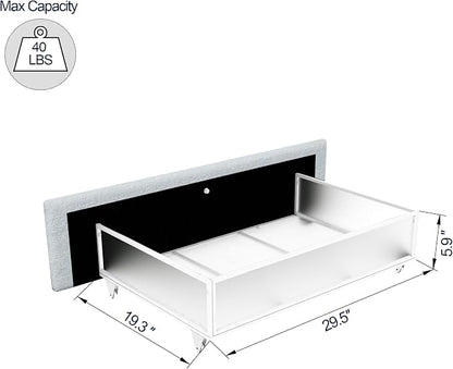 Ball & Cast Queen Size Bed Frame,Boucle Upholstered Platform Bed with 4 Drawers & Channel Tufted Headboard,Wooden Slats Support,No Box Spring Needed,Easy Assembly,Ivory