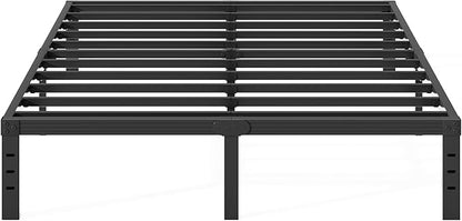 Queen Size Bed Frame 16 Inches High, Heavy Duty Steel Slats with Heavy Duty Support for Mattress,No Box Spring Needed, Noise-Free,Easy Assembly