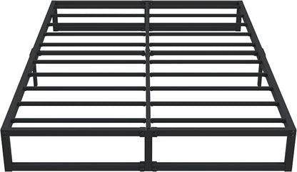 Lutown-Teen 12 Inch Bed Frame Queen Size Heavy Duty Steel Slat Support Metal Platform Queen Bed Frame No Box Spring Needed, Easy Assembly, Black