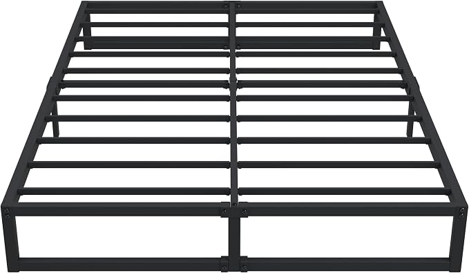 Lutown-Teen 12 Inch King Size Bed Frame Sturdy Mattress Foundation, Heavy Duty Metal Platform with Steel Slats Support No Box Spring Needed, Noise Free, Easy Assembly, Black