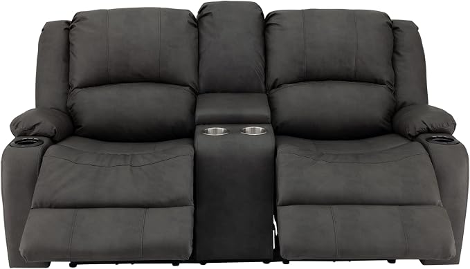 RecPro Charles 70" RV Wall Hugger Reclining Sofa | Gunmetal