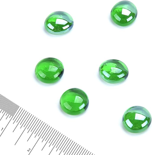 GasSaf Blue Fire Glass Beads for Outdoor Fire Pit, Fireplace, Replaces Existing Gas Logs & Lava Rocks, 3/4 Inch Glass(20 Pound)(Light Green)