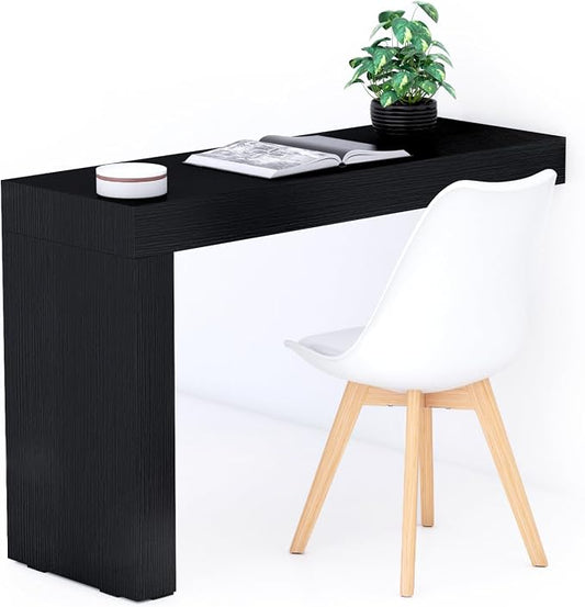 Mobili Fiver, Evolution Desk 47.2 x 15.7 in, Ashwood Black with One Leg, Made in Italy