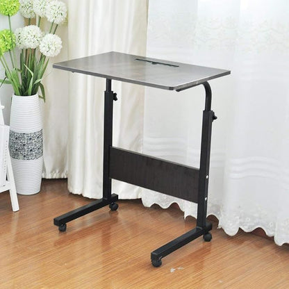 Side Table,31.5in/21.6in Adjustable Laptop Stand Portable Cart Tray Bedside Computer Table,Sofa Side Bed Table with Wheels