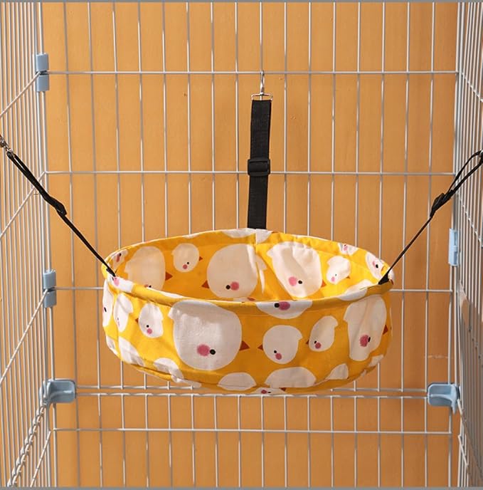 SHENGOCASE 2-Pack Cat Hammock Lounge Cat Hanging Bed for Cage Kennel Chair with Metal Frame, Adjustable Straps (Orange)