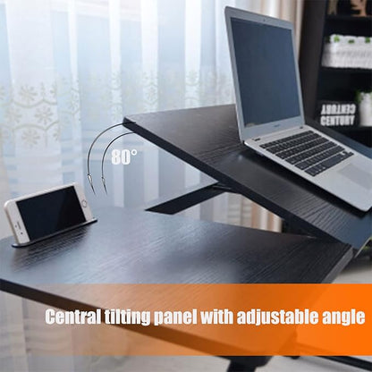 Gdrasuya10 Overbed Table with Wheels for Full/Queen Beds,Home Office Desks for Laptop,Height/Width Adjustable for Bedroom, Dining Room, Living Room(Height: 23" - 35" /Width: 47" - 70")