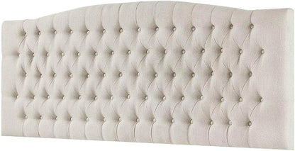 24KF Upholstered Tufted Button Linen Wall Mounted Headboard,Comfortable Fashional Headboard King/CA King Size, 6055-K-Ivory