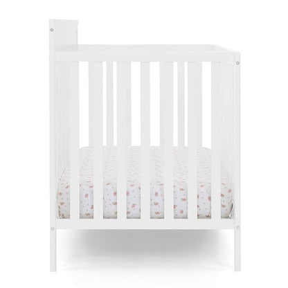 Delta Children Isabelle 6-in-1 Convertible Crib, Converts to Toddler Bed, Daybed, Sofa & Full Bed with/Without Footbaord, Greenguard Gold Certified, Mattress Heights, Bianca White