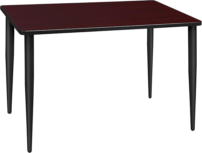 Romig Arco 48 x 24 in. Training Seminar Table- Mahogany Top, Black Tapered Legs