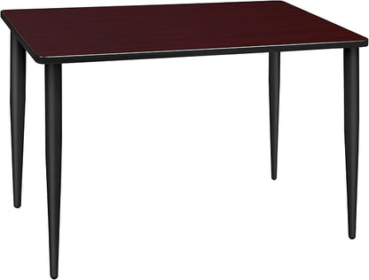Romig Arco 48 x 24 in. Training Seminar Table- Mahogany Top, Black Tapered Legs