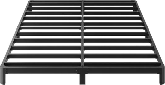 Yicensen 6 Inch Full Bed Frame Low Profile No Box Spring Needed, Heavy Duty Full Size Metal Platform Bed Frame with Rounded Corner Legs, Easy Assembly, Noise Free, Black