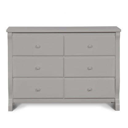 Delta Children Universal 6 Drawer Dresser with Interlocking Drawers - Greenguard Gold Certified, Grey