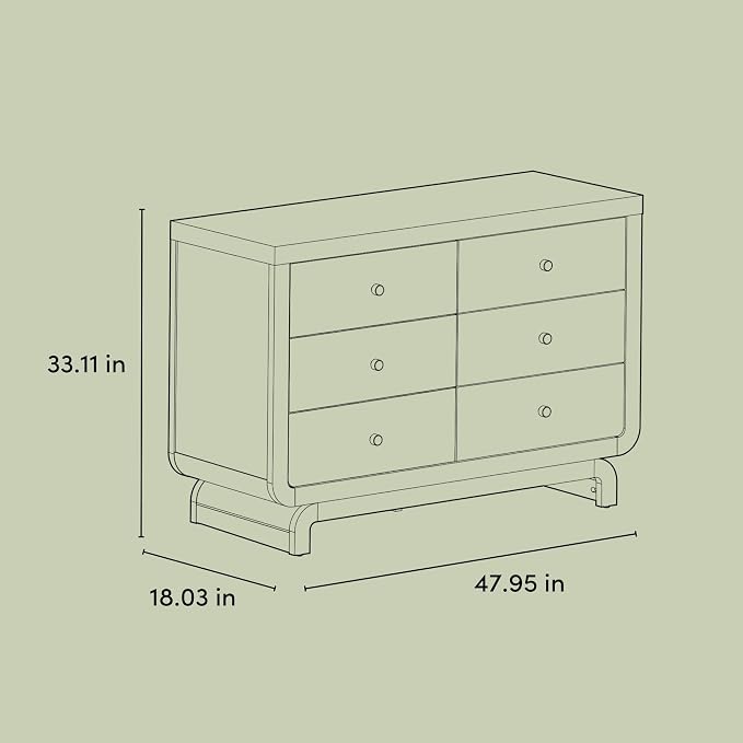 Storkcraft Santorini 6 Drawer Double Dresser (Driftwood) - GREENGUARD Gold Certified, Interlocking Drawer System, Dresser Drawer Organizer for Kids Bedroom