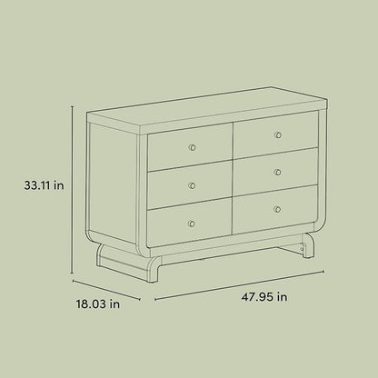 Storkcraft Santorini 6 Drawer Double Dresser (Driftwood) - GREENGUARD Gold Certified, Interlocking Drawer System, Dresser Drawer Organizer for Kids Bedroom