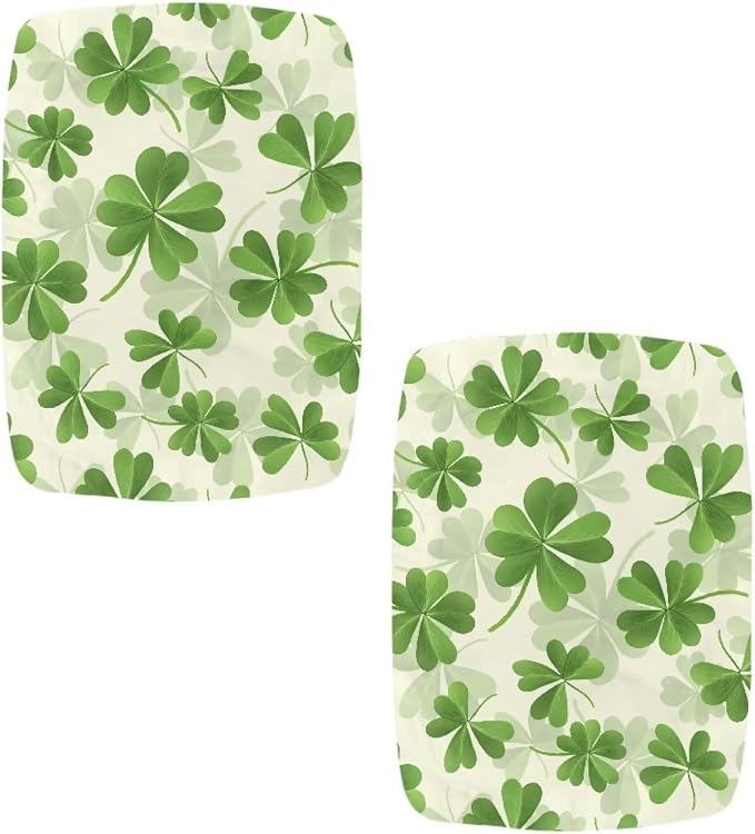 Bar Stool Covers St Patricks Day Bar Stool Covers Rectangle Set of 2 Stretch Vanity Chair Cover for Living Room Kitchen Counter Foot Stool Covers Rectangular Lucky Leaf