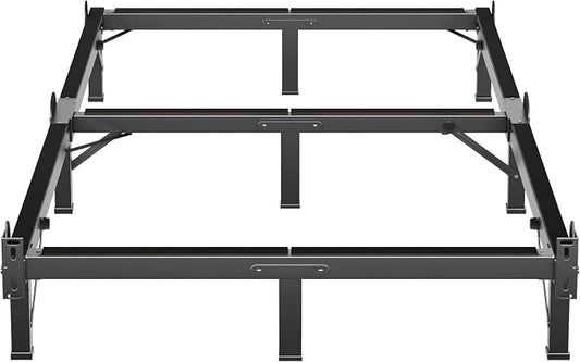 MAF Metal Bed Frame Twin 8 Inches, 9-Legs Support Bed Base, Twin Bed Frame for Box Spring and Mattress, Basics Bed Frame Headboard Attachable Tool-Free Easy Assembly, Black