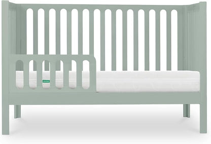 Newton Baby Galileo Standard Crib, Solid Beech Wood in Sage Color, 3-in-1 Convertible Crib with Toddler Bed Conversion Kit, Baby-Safe Finish