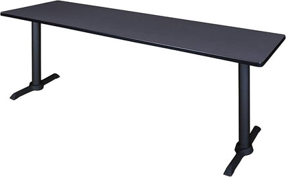 Romig Pillar 84 x 24 in. Steel T-Base Training Seminar Table- Grey