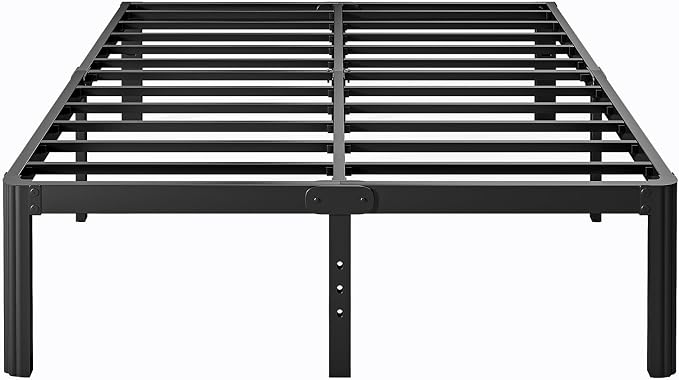 14 Inch High Platform Metal King Size Bed Frame, King Bed Frame no Box Spring Needed, Heavy Duty, Noise Free, Easy Assembly, Black