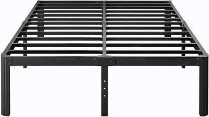 14 Inch High Platform Metal King Size Bed Frame, King Bed Frame no Box Spring Needed, Heavy Duty, Noise Free, Easy Assembly, Black