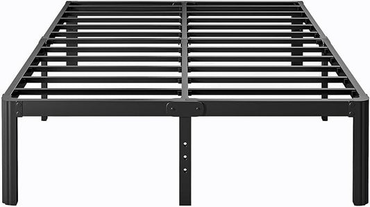 14 Inch High Platform Metal King Size Bed Frame, King Bed Frame no Box Spring Needed, Heavy Duty, Noise Free, Easy Assembly, Black