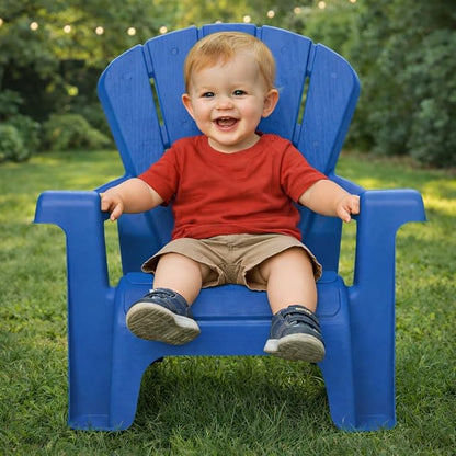 Little Tikes Kids Garden Chair 2 Pack in Blue, Outdoor Toddler Activity Adirondack Chairs for Picnic, Garden, Patio, Backyard & Beach, Outdoor Chair Set