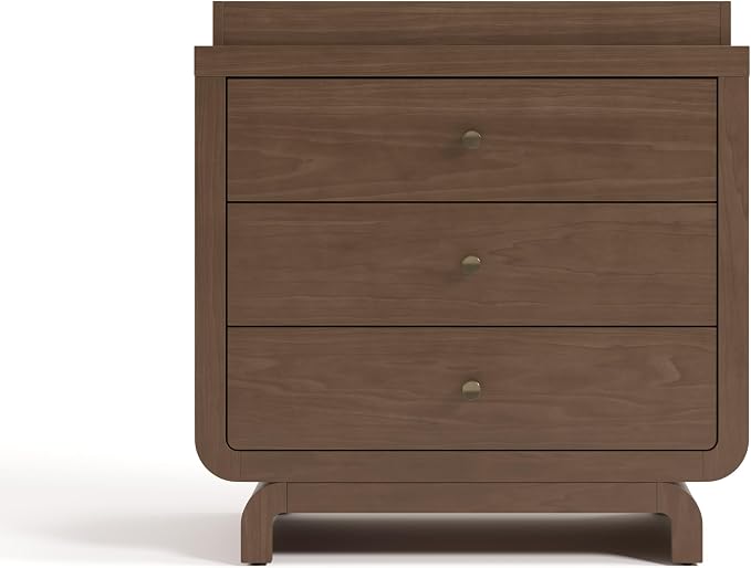 Storkcraft Santorini 3 Drawer Chest with Changing Topper (Hazelnut) – GREENGUARD Gold Certified, Award-Winning Premium Wood Dresser for Baby & Kids Bedroom with Interlocking Drawer System