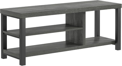 EXCEFUR Industrial Entryway Bench, Rustic Indoor Shoe Boot Storage Bench Seat for Living Room, Grey