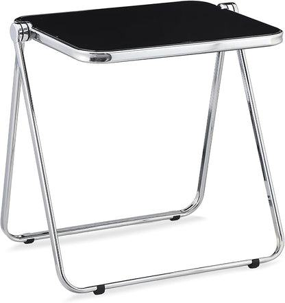 KAIHAOWIN Folding TV Tray Table Acrylic Foldable Table No Assembly Required Tiny Desk for Home Office Side Table Small Computer Desk for Small Spaces (Black)