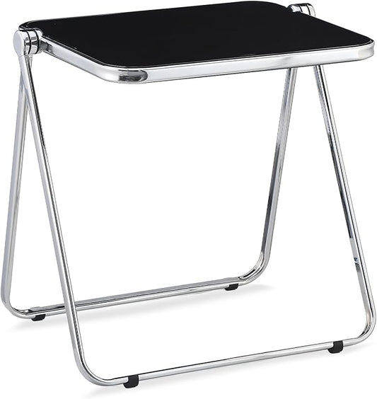 KAIHAOWIN Folding TV Tray Table Acrylic Foldable Table No Assembly Required Tiny Desk for Home Office Side Table Small Computer Desk for Small Spaces (Black)