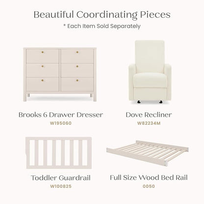 Delta Children Isabelle 6-in-1 Convertible Crib, Converts to Toddler Bed, Daybed, Sofa & Full Bed with/Without Footbaord, Greenguard Gold Certified, Mattress Heights, Soft Beige