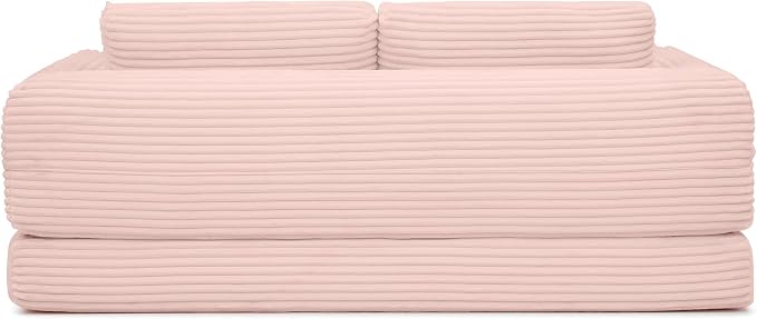 82-Inch Foldable Loveseat Boneless Cloud Couch, Modern Compressed Foam Daybed Floor Mattress Sleeper Sofa, 2-in-1 Boneless Convertible Sofa in a Box,No Assembly Required