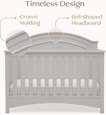 Delta Children Perry 6-in-1 Convertible Crib - Greenguard Gold Certified, Moonstruck Grey