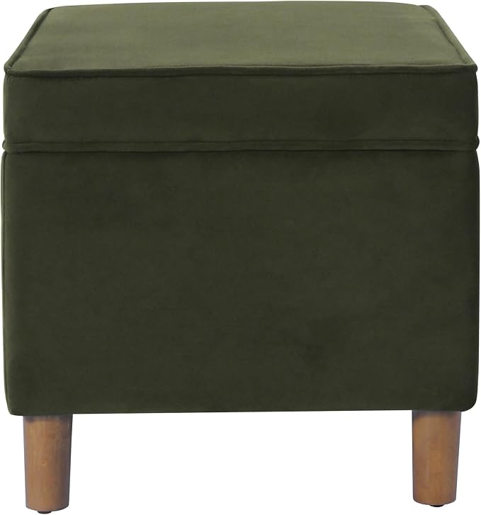 HomePop 24" Dinah Collection Storage Ottoman - Loden Green Velvet