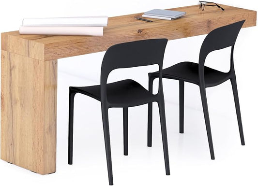 Mobili Fiver, Evolution Desk 70.9 x 15.7 in, Rustic Oak with One Leg, Made in Italy