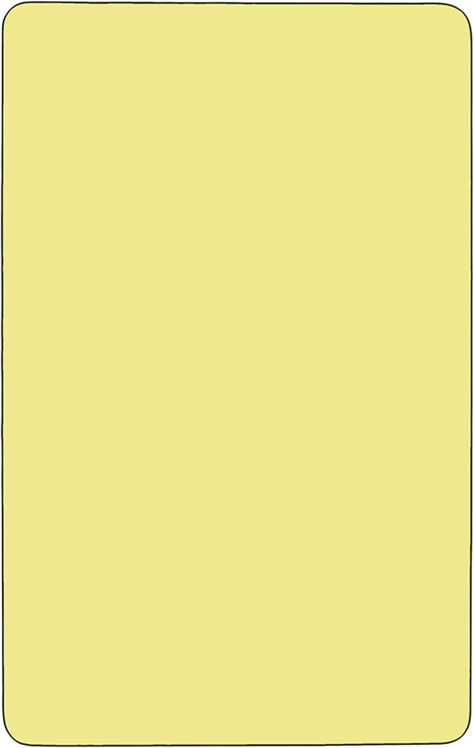 Flash Furniture Wren 24"W x 48"L Rectangular Yellow Thermal Laminate Activity Table - Standard Height Adjustable Legs