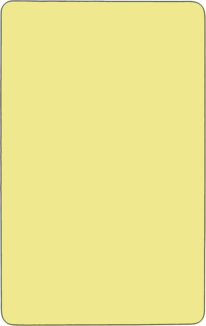 Flash Furniture Wren 24"W x 48"L Rectangular Yellow Thermal Laminate Activity Table - Standard Height Adjustable Legs