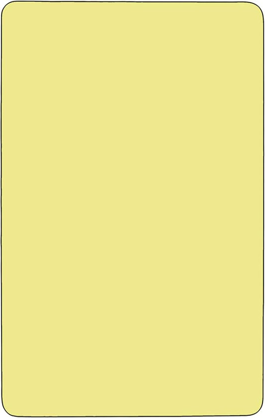 Flash Furniture Wren 24"W x 48"L Rectangular Yellow Thermal Laminate Activity Table - Standard Height Adjustable Legs