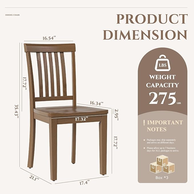 COLAMY Wooden Dining Room Chairs Set of 6, Spindle High Back Windsor Kitchen Side Chair, Farmhouse Dining Chairs for Kitchen, Dining Room, Light Brown