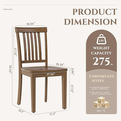 COLAMY Wooden Dining Room Chairs Set of 6, Spindle High Back Windsor Kitchen Side Chair, Farmhouse Dining Chairs for Kitchen, Dining Room, Light Brown