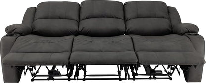 RecPro Charles 80" RV Wall Hugger Reclining Sofa | Gunmetal