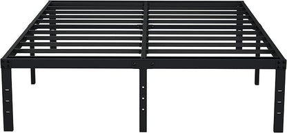 EMODA Full Size Bed Frame 16 Inch Heavy Duty Metal Platform Beds No Box Spring Needed with Sturdy Steel Slats Mattress Foundation, Easy Assembly, Noise Free, Black