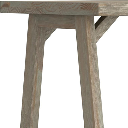 SIMPLIHOME Sawhorse SOLID WOOD 22 inch Wide Square Modern Industrial End Side Table in Distressed Grey for the Living Room and Bedroom