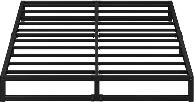EMODA 7 Inch California King Bed Frames Heavy Duty Metal Cal King Platform with Steel Slats Support, No Box Spring Needed, Noise Free, Black