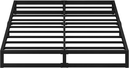 EMODA 7 Inch King Size Bed Frame No Box Spring Needed, Heavy Duty Metal Platform with Steel Slats, Noise Free, Easy Assembly, Black