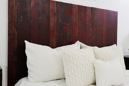 Barn Walls Red Dragon Skin Headboard, Modern Design, Solid Wood Headboard, Floating Panels, Adjustable Height, Easy Assembly, California King Size
