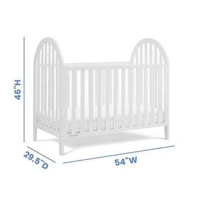 Delta Children Milano 4-in-1 Convertible Crib - Greenguard Gold Certified, Bianca White