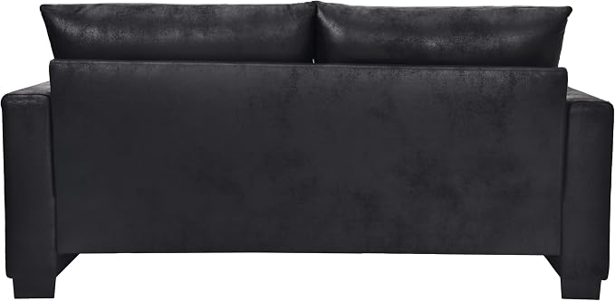 Ball & Cast 69" Loveseat Sofa, Modern Love Seat Couches for Living Room, Upholstered 2 Seater Small Couch with 2 Throw Pillows for Bedroom,Apartment,Office,Easy Assembly,Black